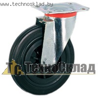 Колесные опоры из стандартной резины 52 серия Грузоподъемность: 65-300 daN, диаметр 80-250 мм., колесо: стандартная резина, жесткость 83 шор...